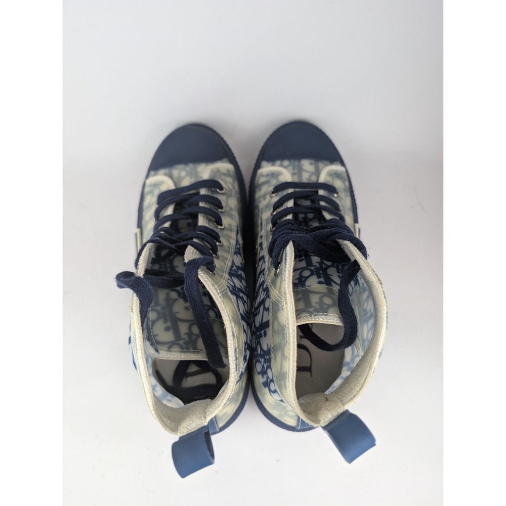 Dior B23 High-Top Sneaker White and Navy Dior Oblique Canvas EU 45/US 11.5 - Picture 4 of 15